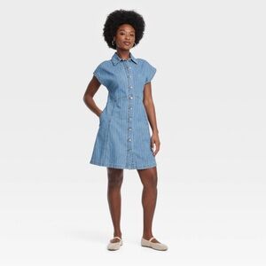 Denim Button-Down Dress NEW